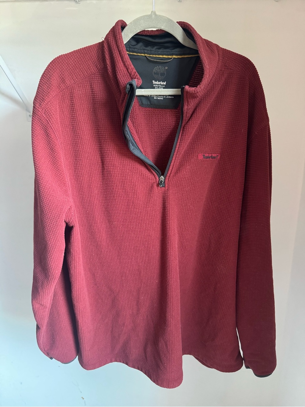 Timberland Men's Deep Red Half-Zip Sweater